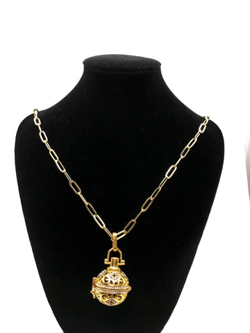 Gold Round Cage Brass Pendant | Bellaire Wholesale