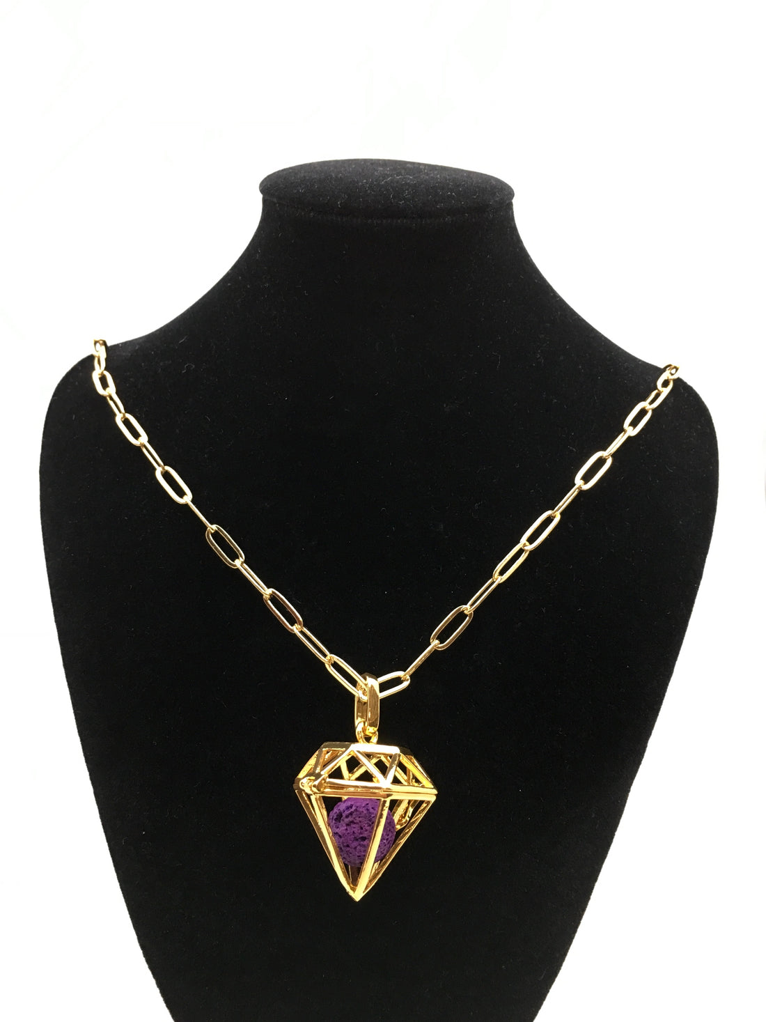 Gold Diamond Shape Cage Pendant | Bellaire Wholesale