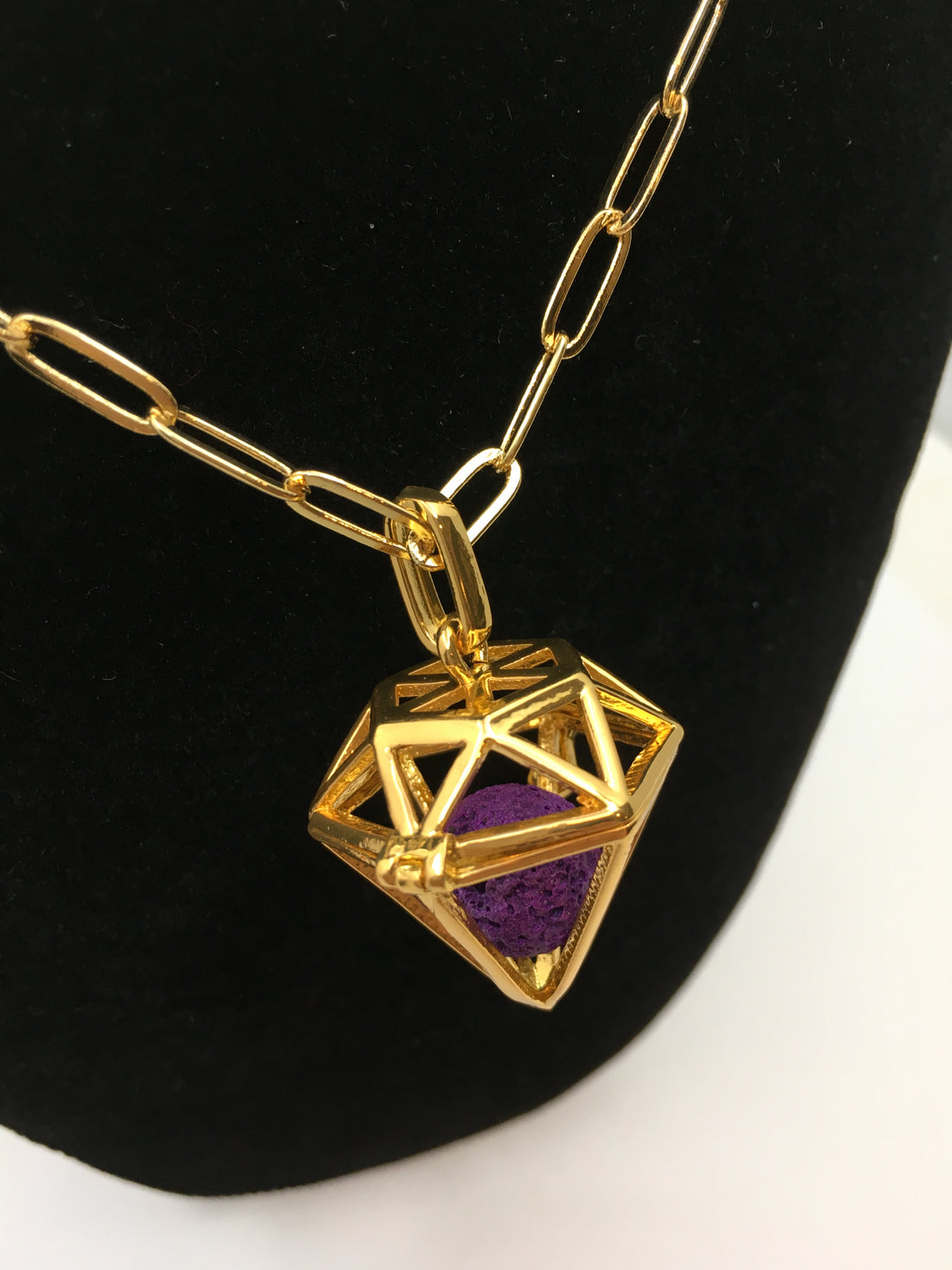 Gold Diamond Shape Cage Pendant | Bellaire Wholesale