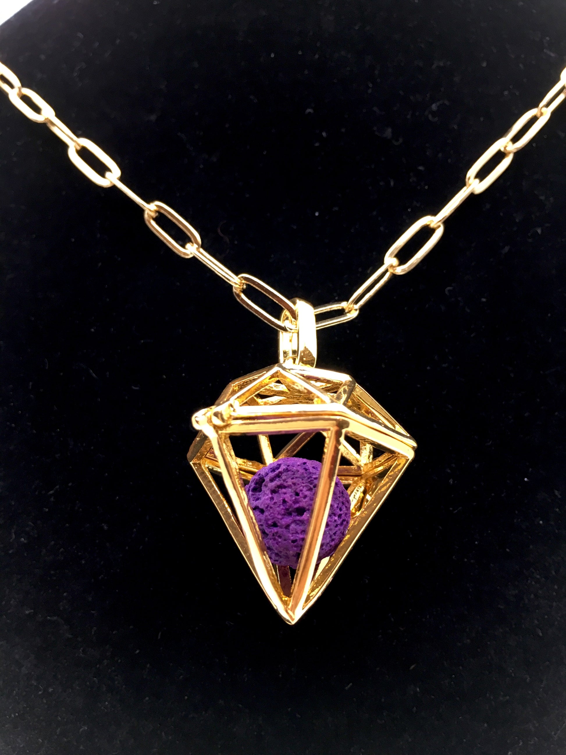 Gold Diamond Shape Cage Pendant | Bellaire Wholesale