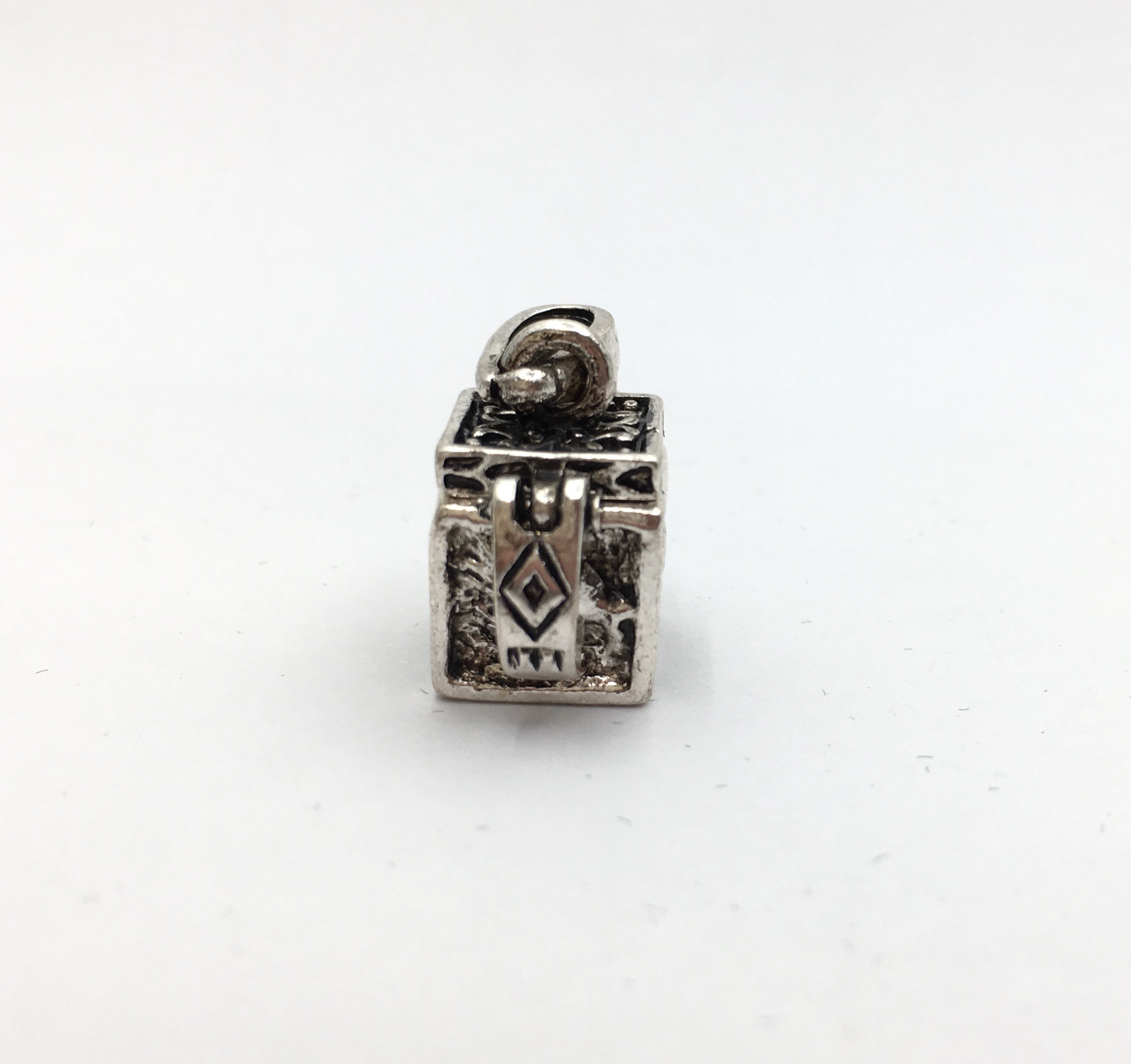 Rhodium Cube Shape Cage Pendant | Bellaire Wholesale