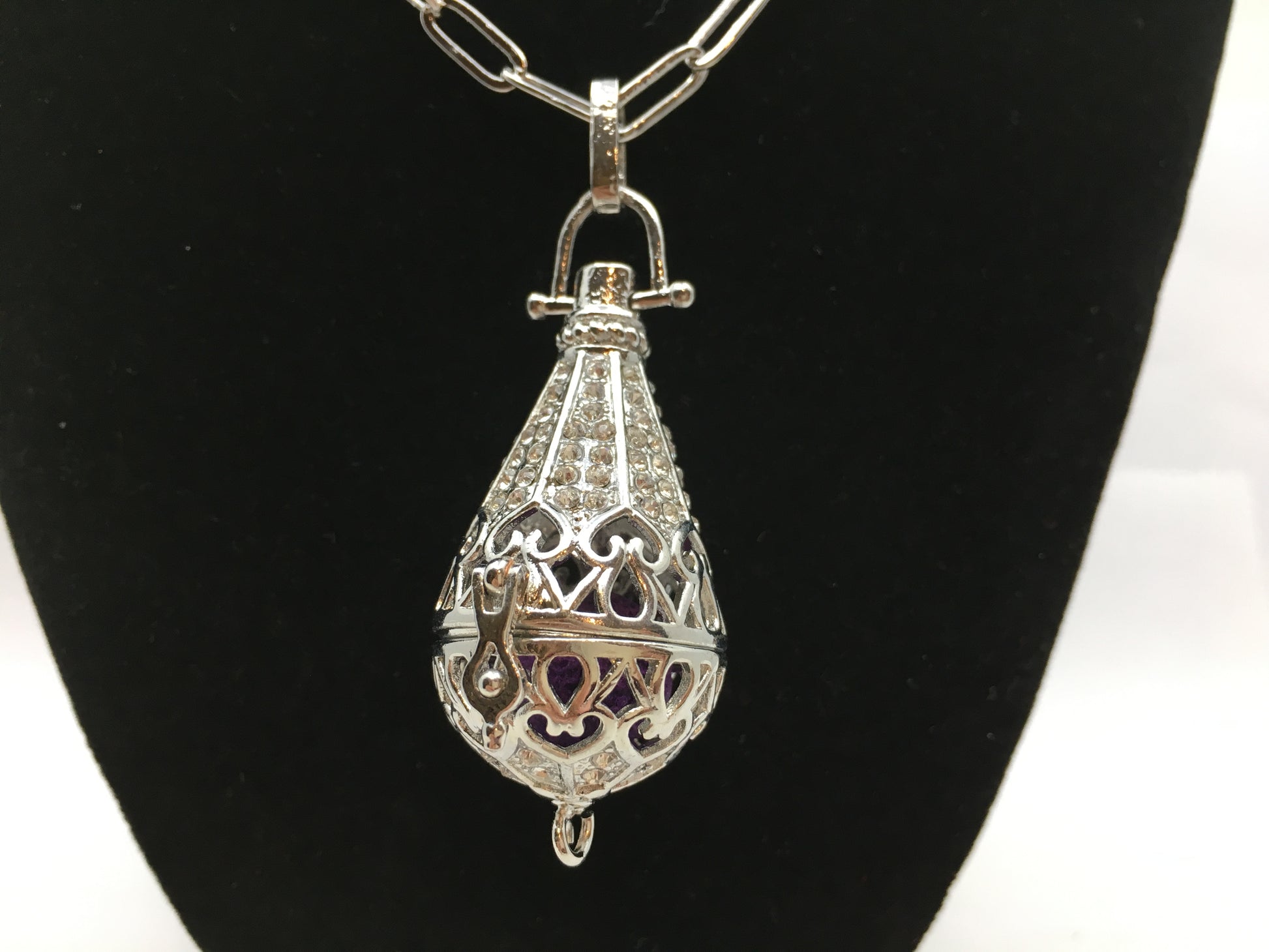 Rhodium Cone Shape Cage Pendant | Bellaire Wholesale