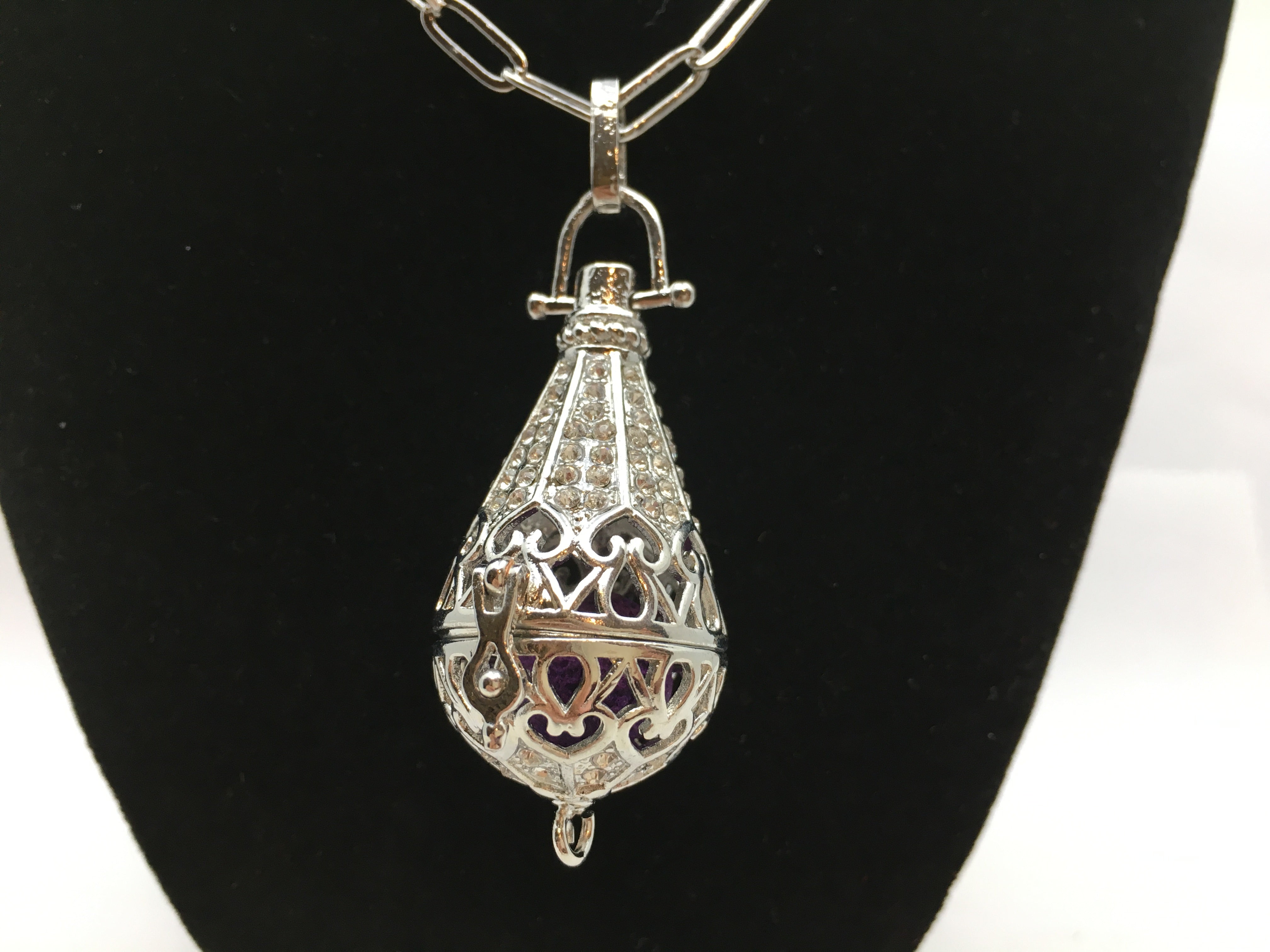 Rhodium Cone Shape Cage Pendant | Bellaire Wholesale