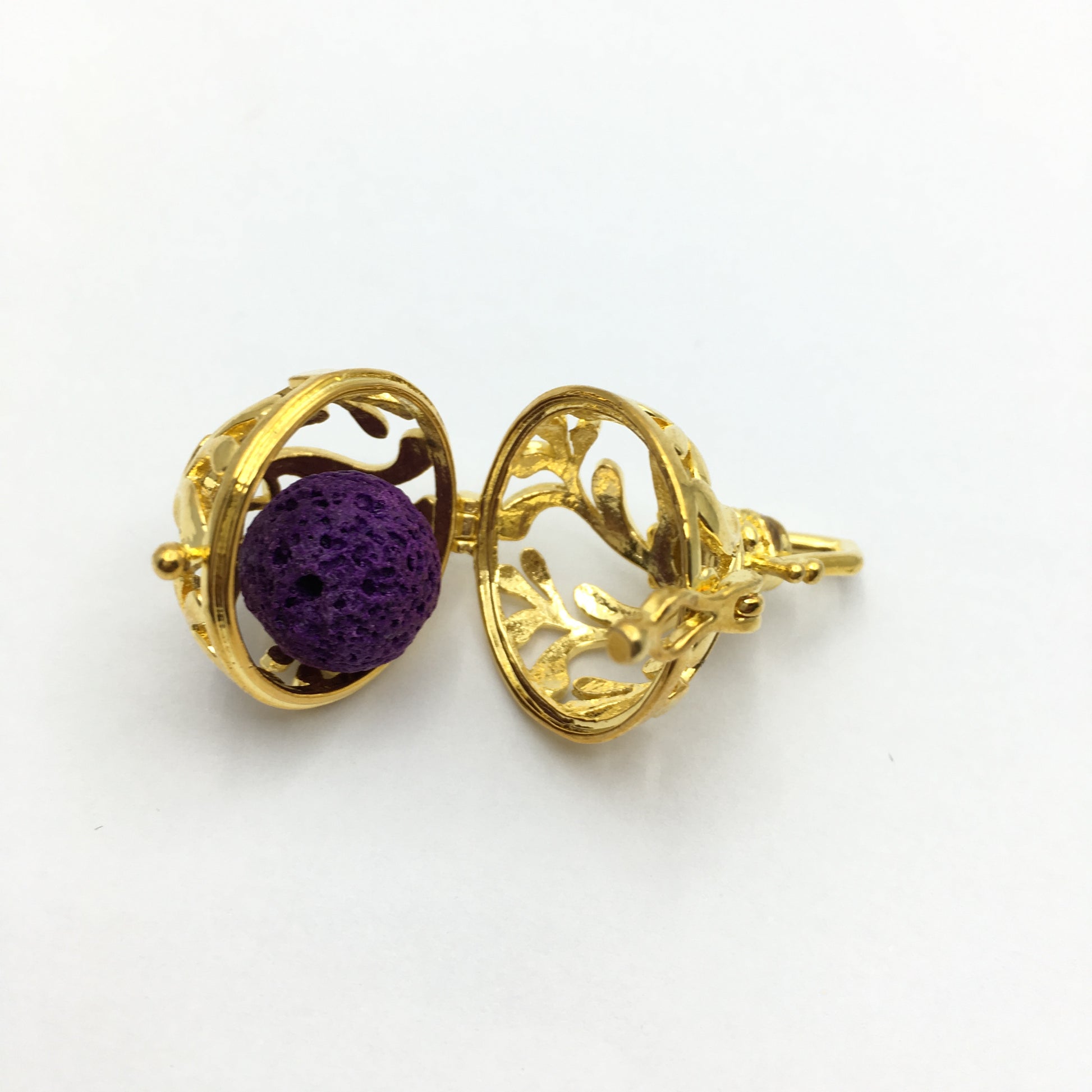 Gold Round Cage Brass Pendant | Bellaire Wholesale