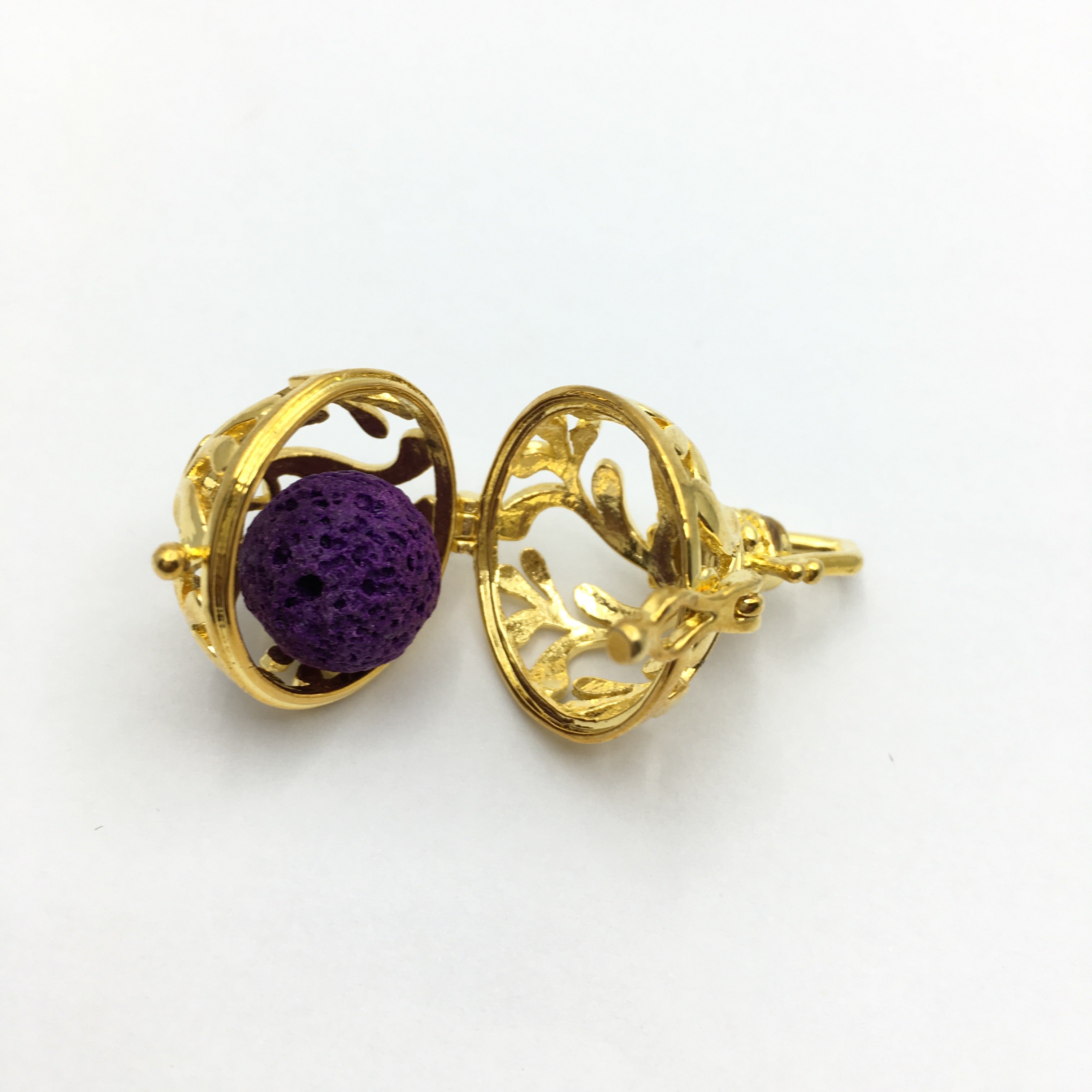 Gold Round Cage Brass Pendant | Bellaire Wholesale