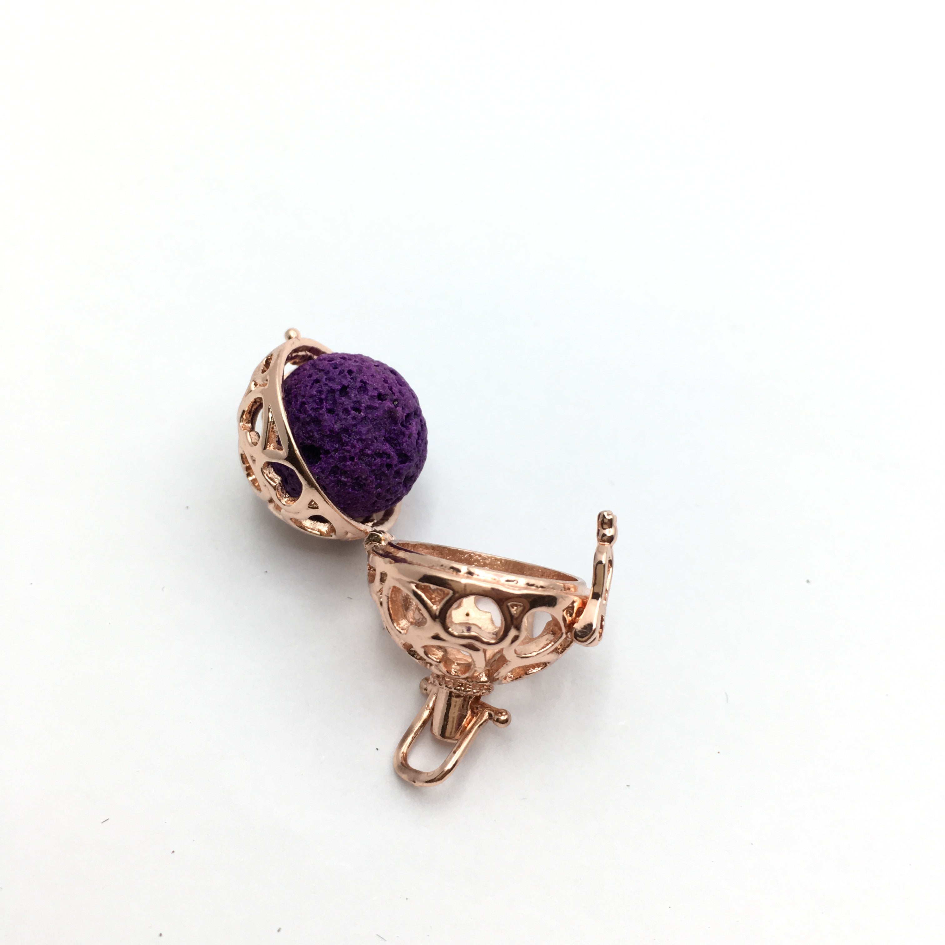 Rose Gold Round Cage Brass Pendant | Bellaire Wholesale