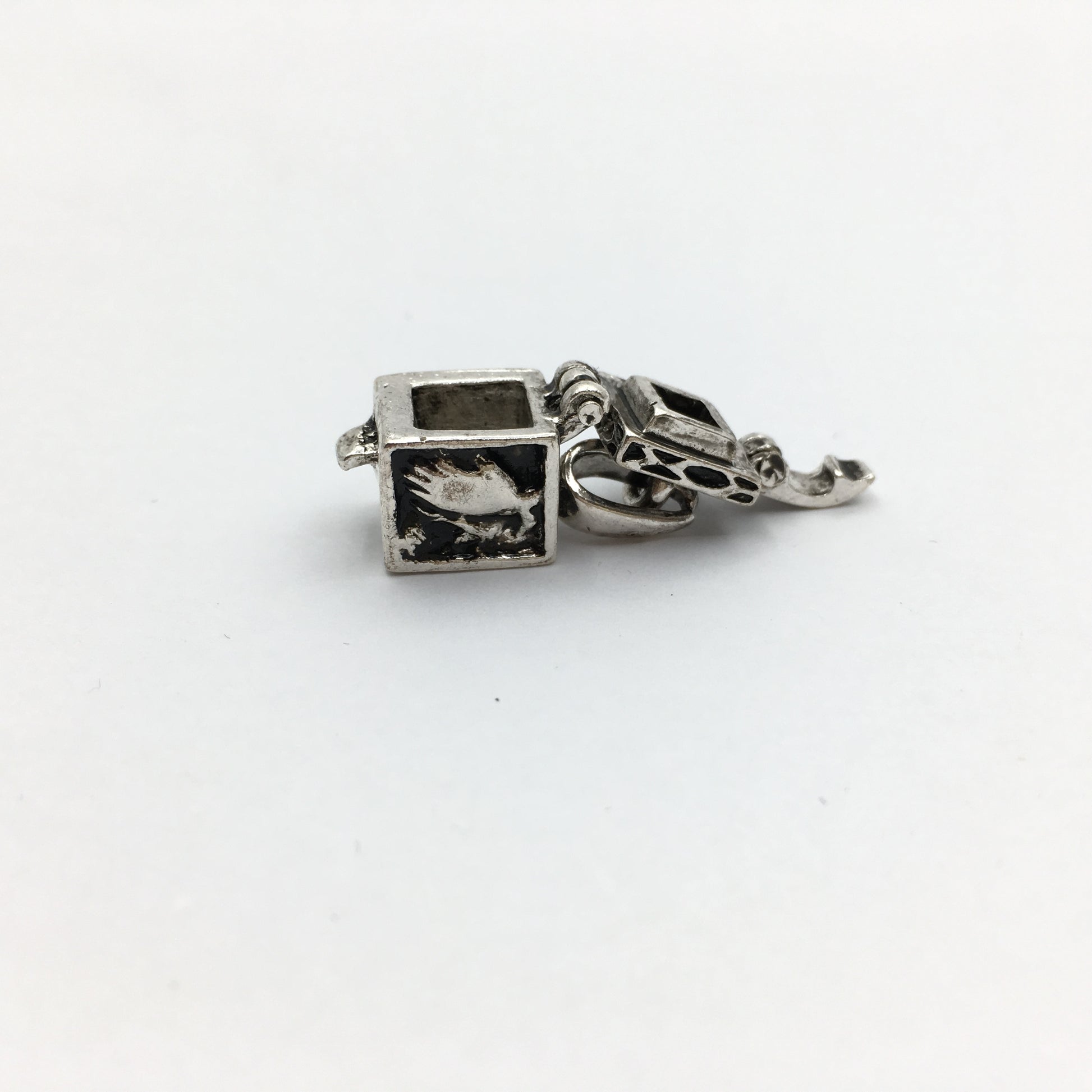 Rhodium Cube Shape Cage Pendant | Bellaire Wholesale