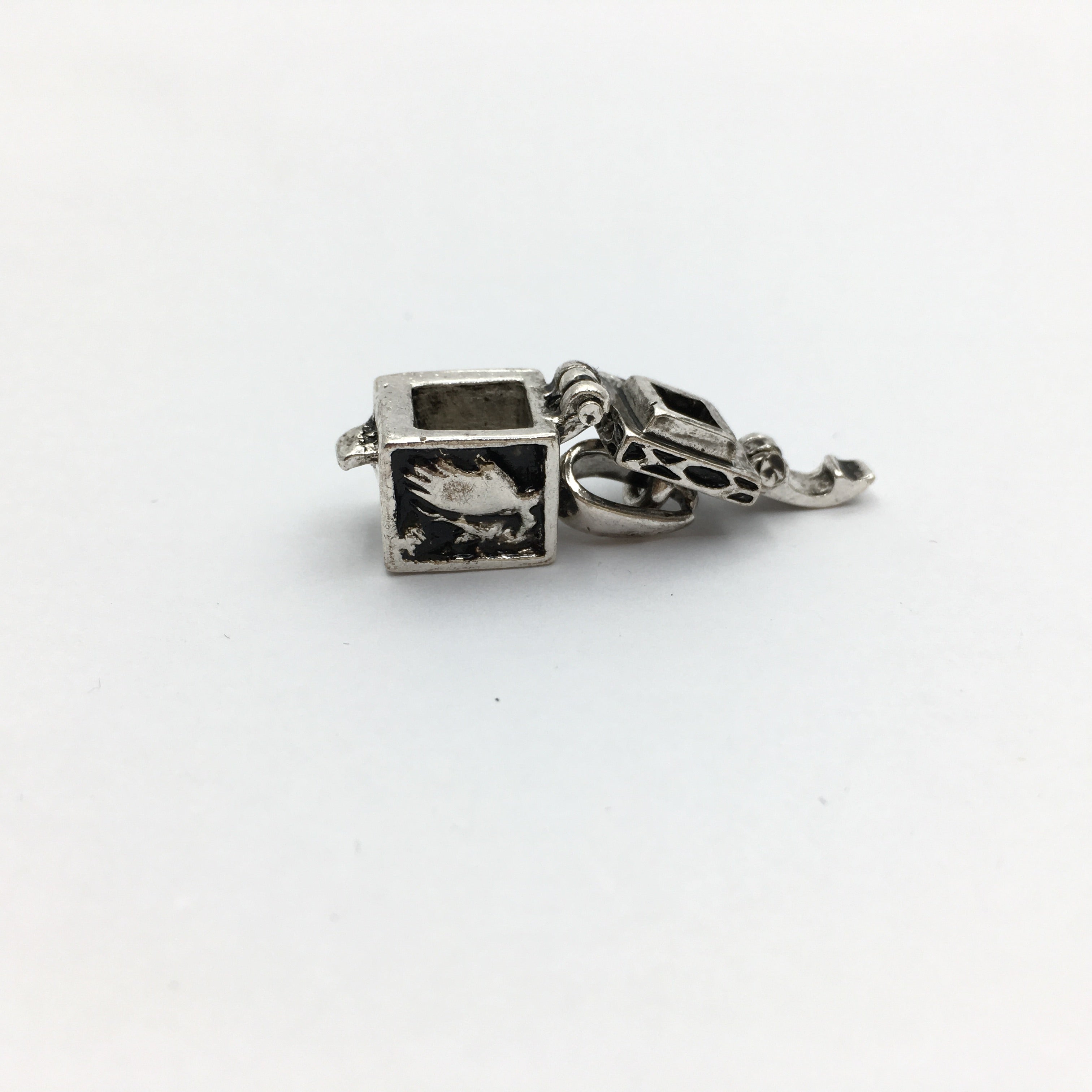 Rhodium Cube Shape Cage Pendant | Bellaire Wholesale