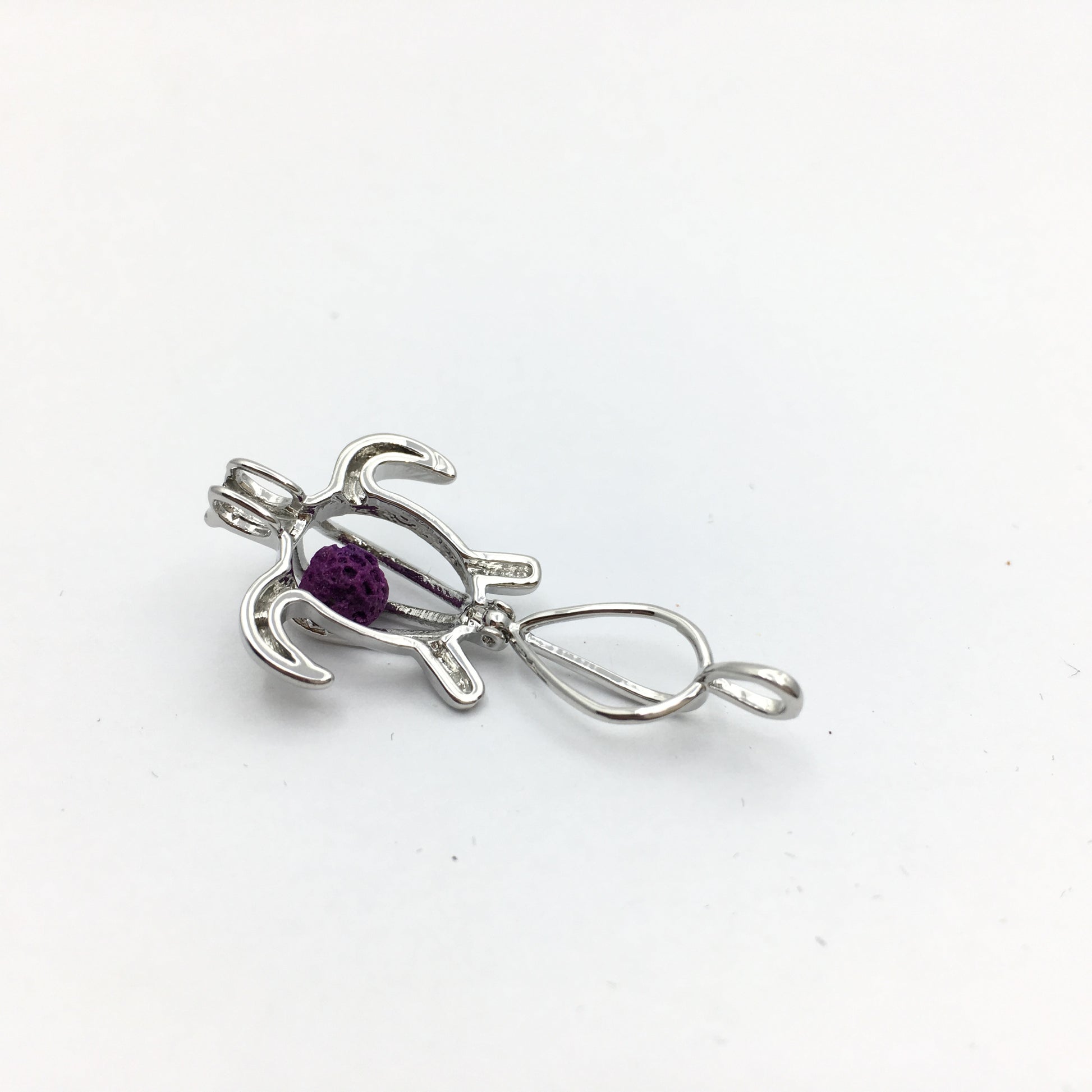 Rhodium Turtle Shape Cage Pendant | Bellaire Wholesale