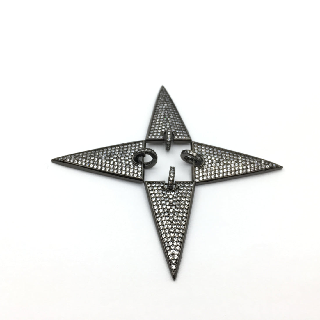 CZ Micro Pave Triangle Brass Dagger Charm | Bellaire Wholesale