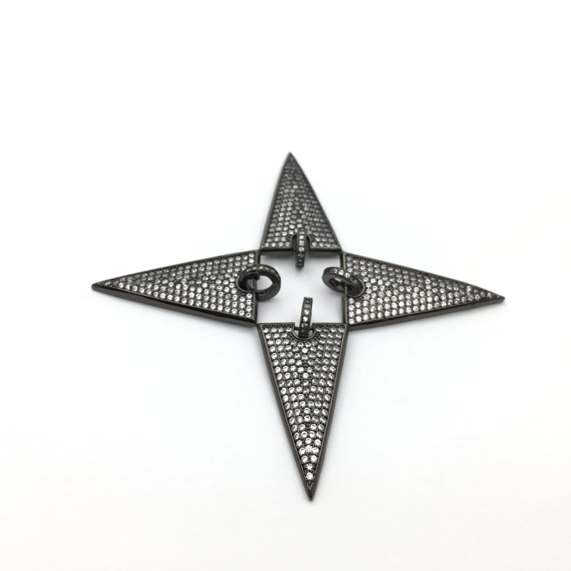CZ Micro Pave Triangle Brass Dagger Charm | Bellaire Wholesale