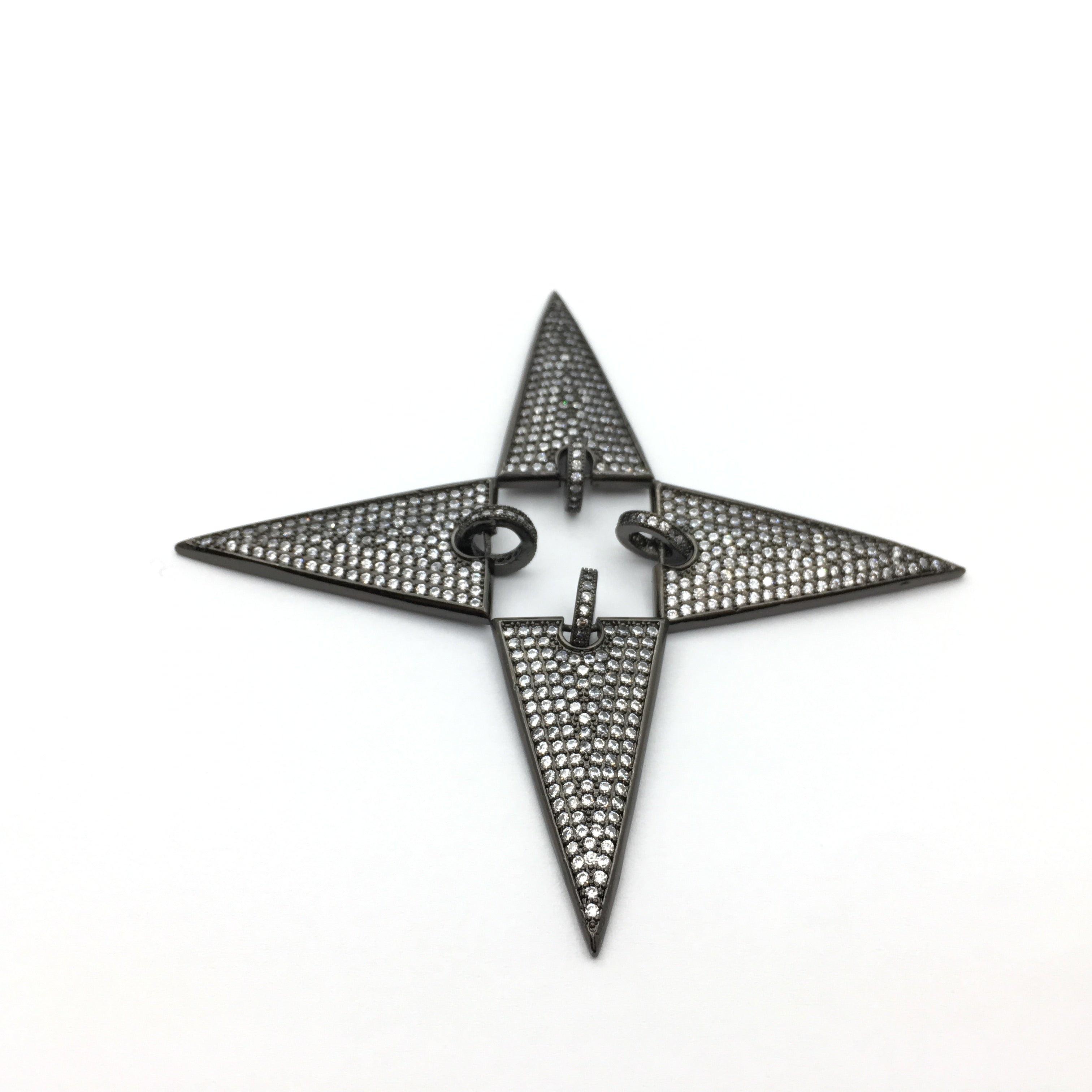 CZ Micro Pave Triangle Brass Dagger Charm | Bellaire Wholesale