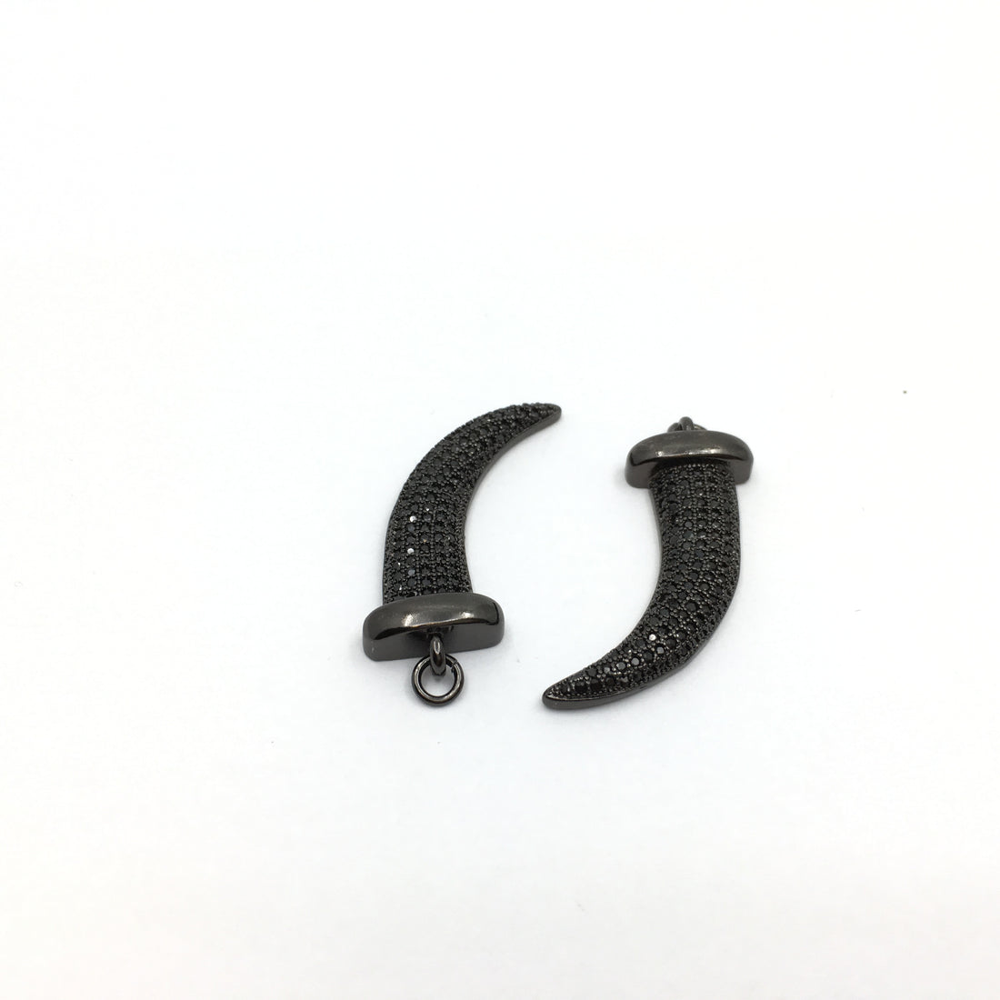 CZ Micro Pave Brass Gun-metal with black stone Dagger Charm Pendant | Bellaire Wholesale