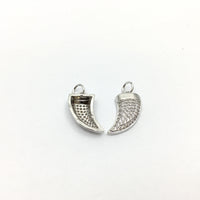 CZ Micro Pave Brass Horn Charm with clear stones | Bellaire Wholesale