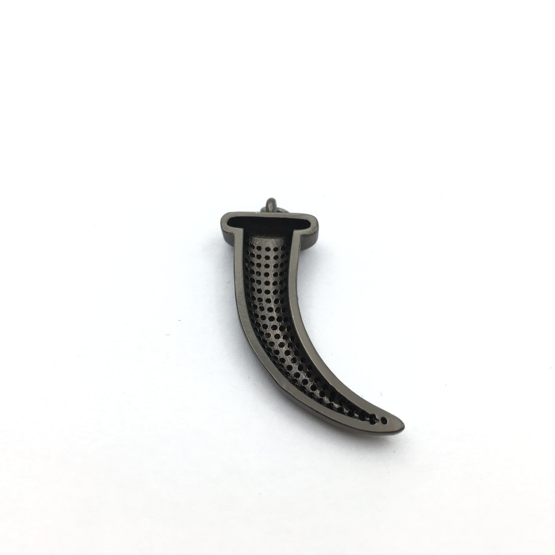 CZ Micro Pave Brass Gun-metal with black stone Dagger Charm Pendant | Bellaire Wholesale
