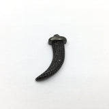CZ Micro Pave Brass Gun-metal with black stone Dagger Charm Pendant | Bellaire Wholesale