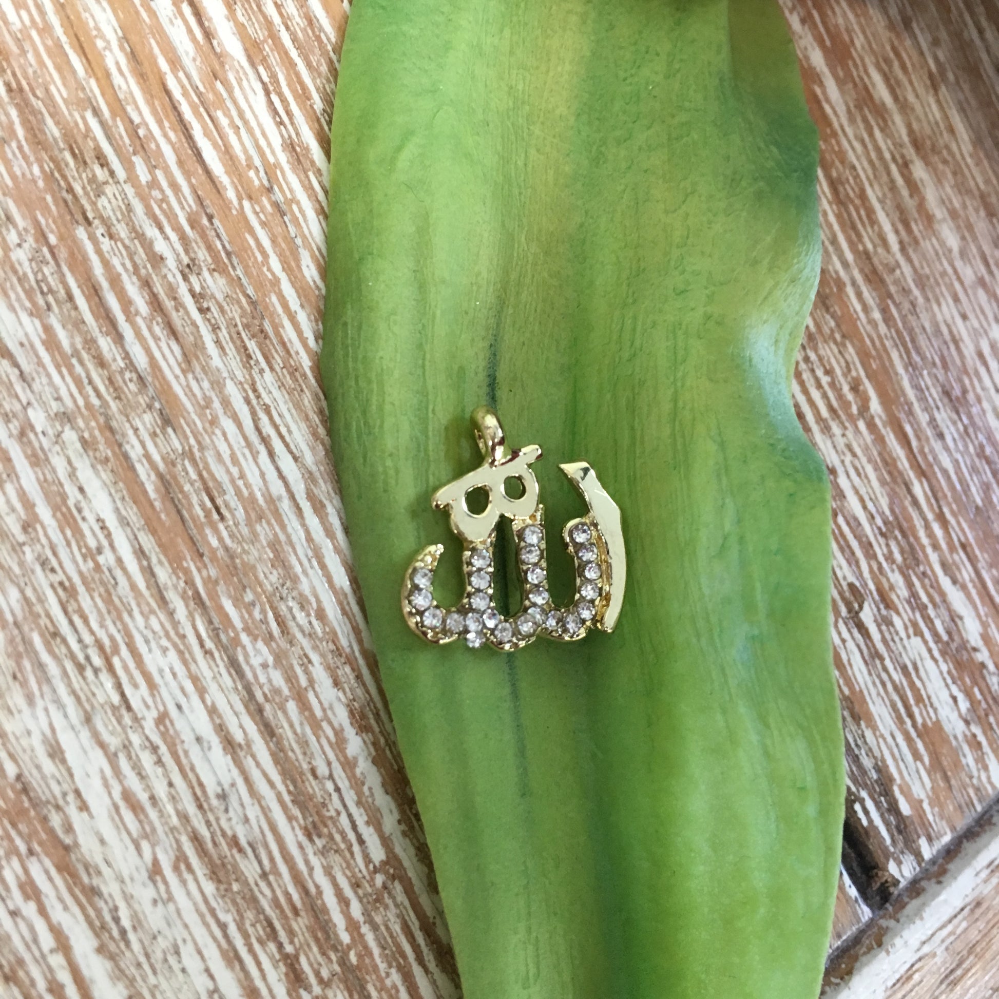 Allah Arabic shape rhinestone Alloy Charm pendant | Bellaire Wholesale
