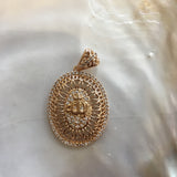 Allah CZ Micro Pave 18k gold plated Brass Charm Pendant | Bellaire Wholesale