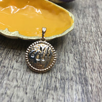 Allah 18k gold plated raised edge design Brass Charm Pendant | Bellaire Wholesale