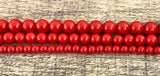 6mm Faux Glass Pearl beads, Deep Solid Red | Bellaire Wholesale