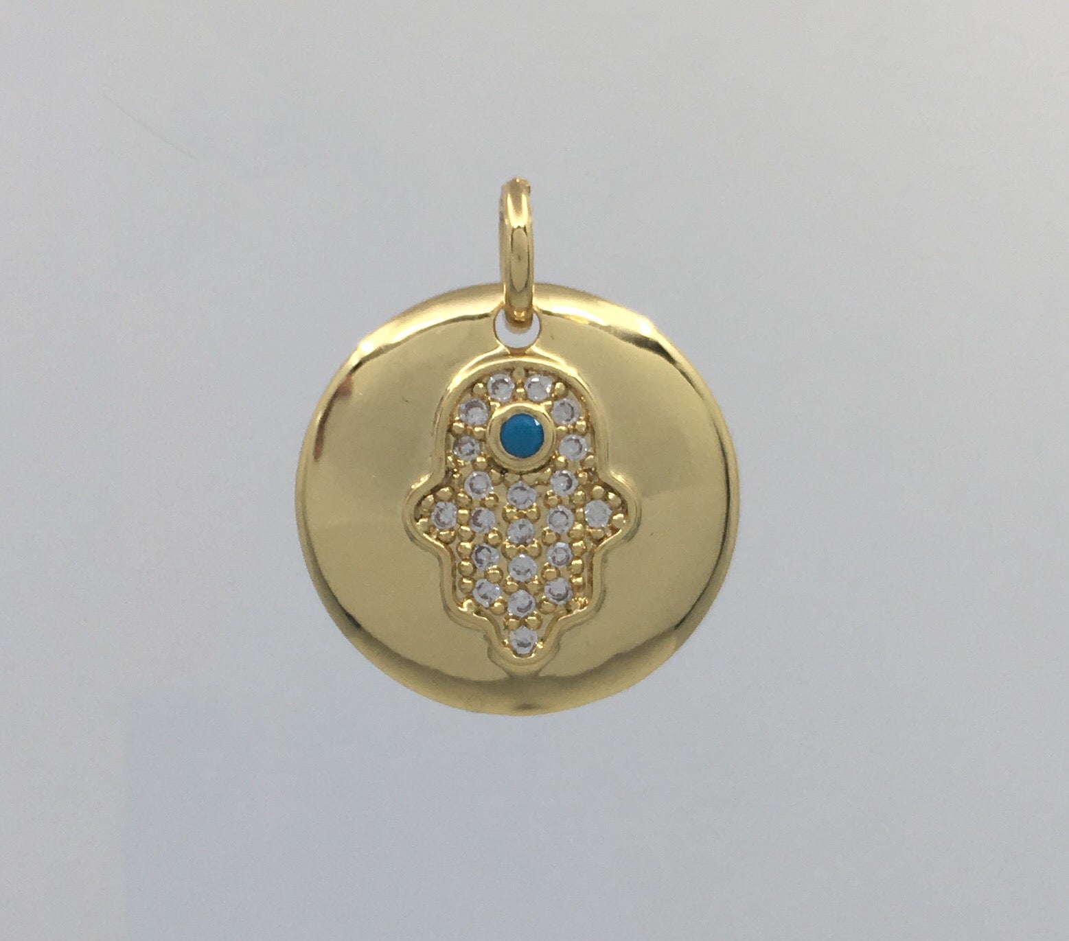 Hamsa Hand Charm Gold Plated Steel Charm | Bellaire Wholesale