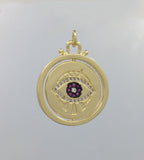 Round Blue Evil Eye Gold Charm | Bellaire Wholesale