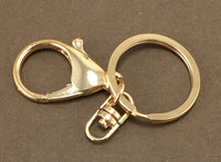4 Gold Plated Large Lobster Clasps with Key Ring | Bellaire Wholesale