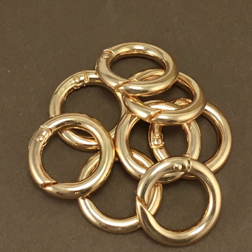 8 Gold Plated Key Chain Rings, 25mm | Bellaire Wholesale