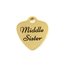 Middle Sister Engraved Charm | Bellaire Wholesale