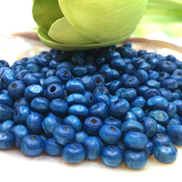 6mm Blue Round Donut Wood Bead | Bellaire Wholesale