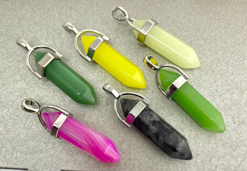 Natural Stone Bullet Pendants | Bellaire Wholesale