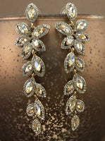 Flower Designer Crystal Earrings, Champagne | Bellaire Wholesale