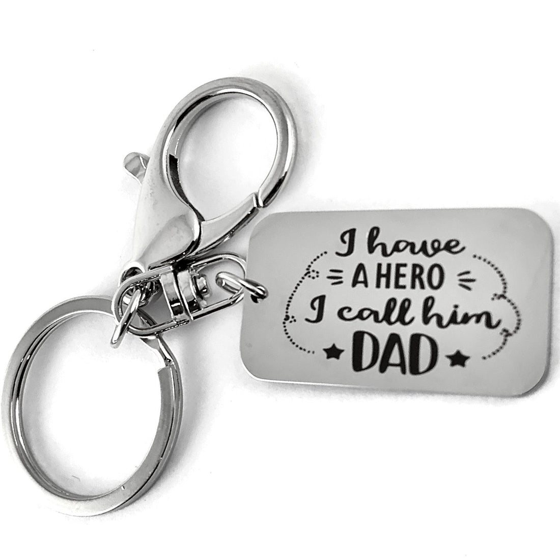 I have a HERO I call him DAD Custom Keychain | Bellaire Wholesale