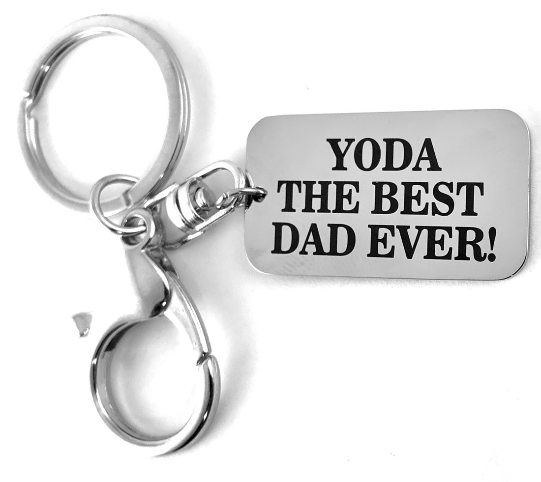 YODA THE BEST DAD EVER Custom Keychain | Bellaire Wholesale