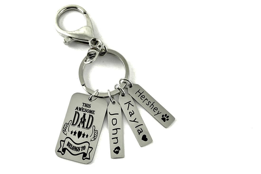 This Awesome Dad Belongs To Custom Keychain | Bellaire Wholesale