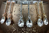 Crystal Straight Line Teardrop Earrings, Silver | Bellaire Wholesale