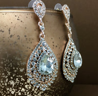 Crystal Victorian Teardrop Earrings, Rose Gold | Bellaire Wholesale