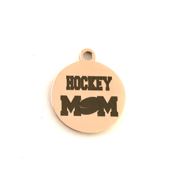 Hockey Mom Stainless Steel Engraved Charm | Bellaire Wholesale