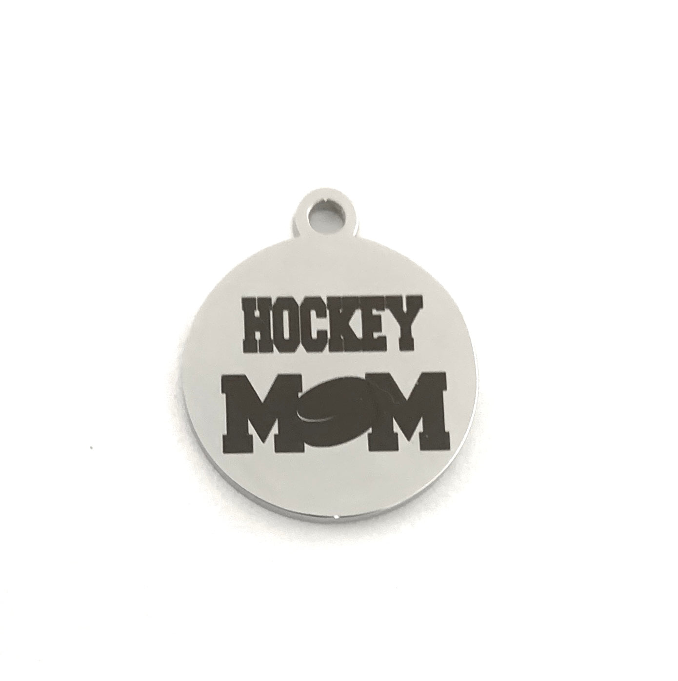 Hockey Mom Stainless Steel Engraved Charm | Bellaire Wholesale
