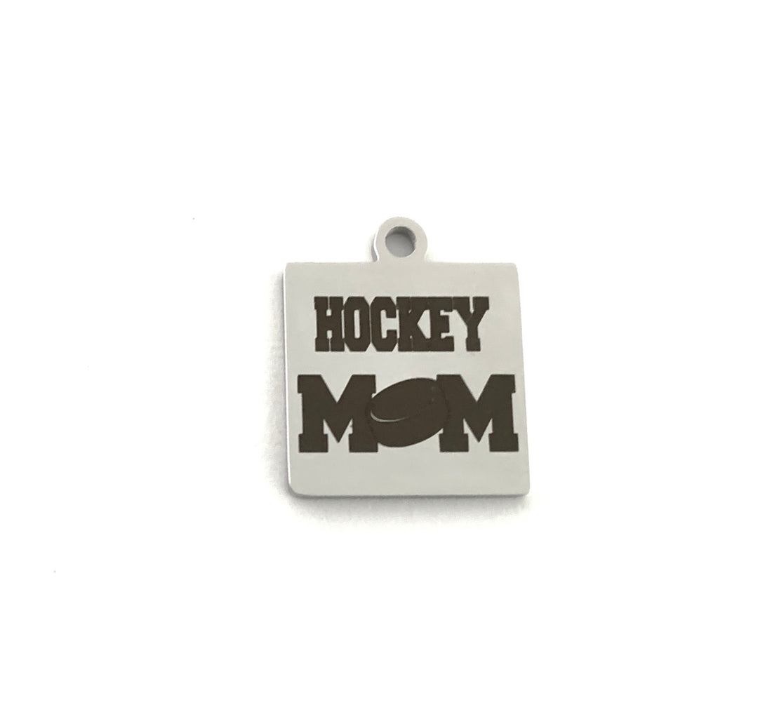 Hockey Mom Stainless Steel Engraved Charm | Bellaire Wholesale
