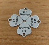 "Number 1 Teacher" Heart Charm engraved | Bellaire Wholesale