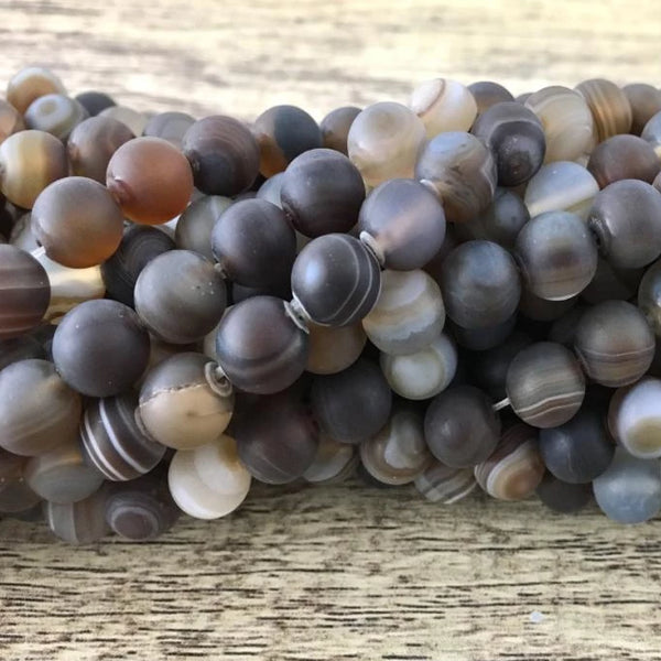 8mm Frosted Agate Bead | Bellaire Wholesale