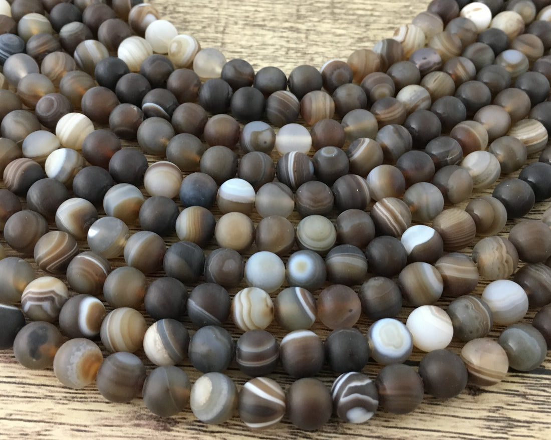 10mm Frosted Agate Bead | Bellaire Wholesale