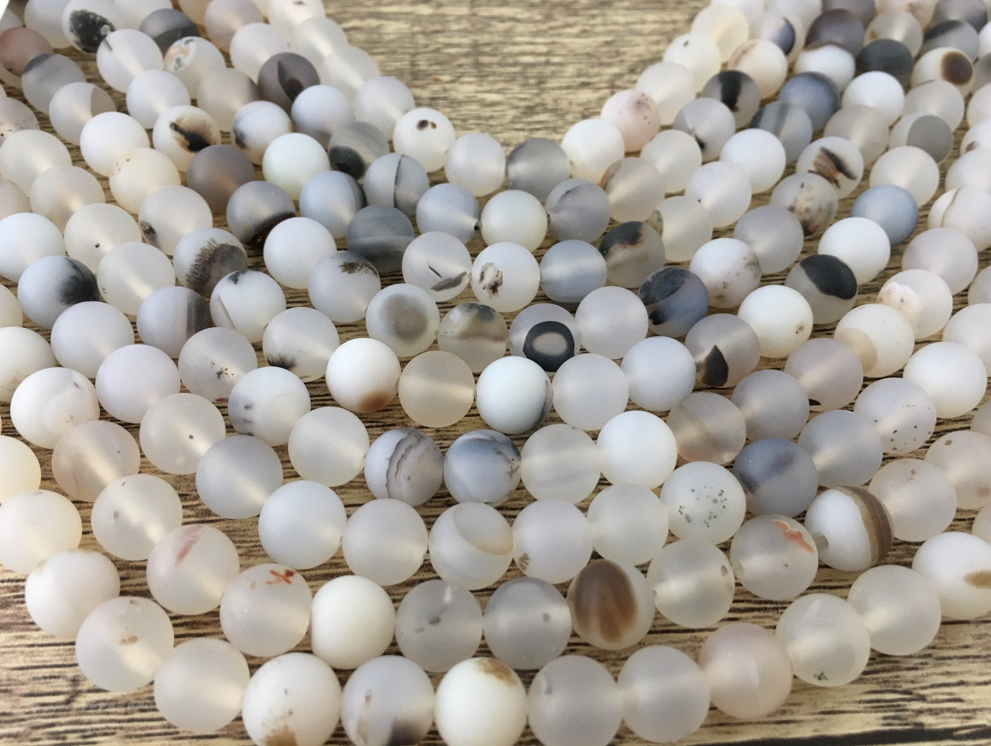 4mm White Frosted Agate Bead | Bellaire Wholesale