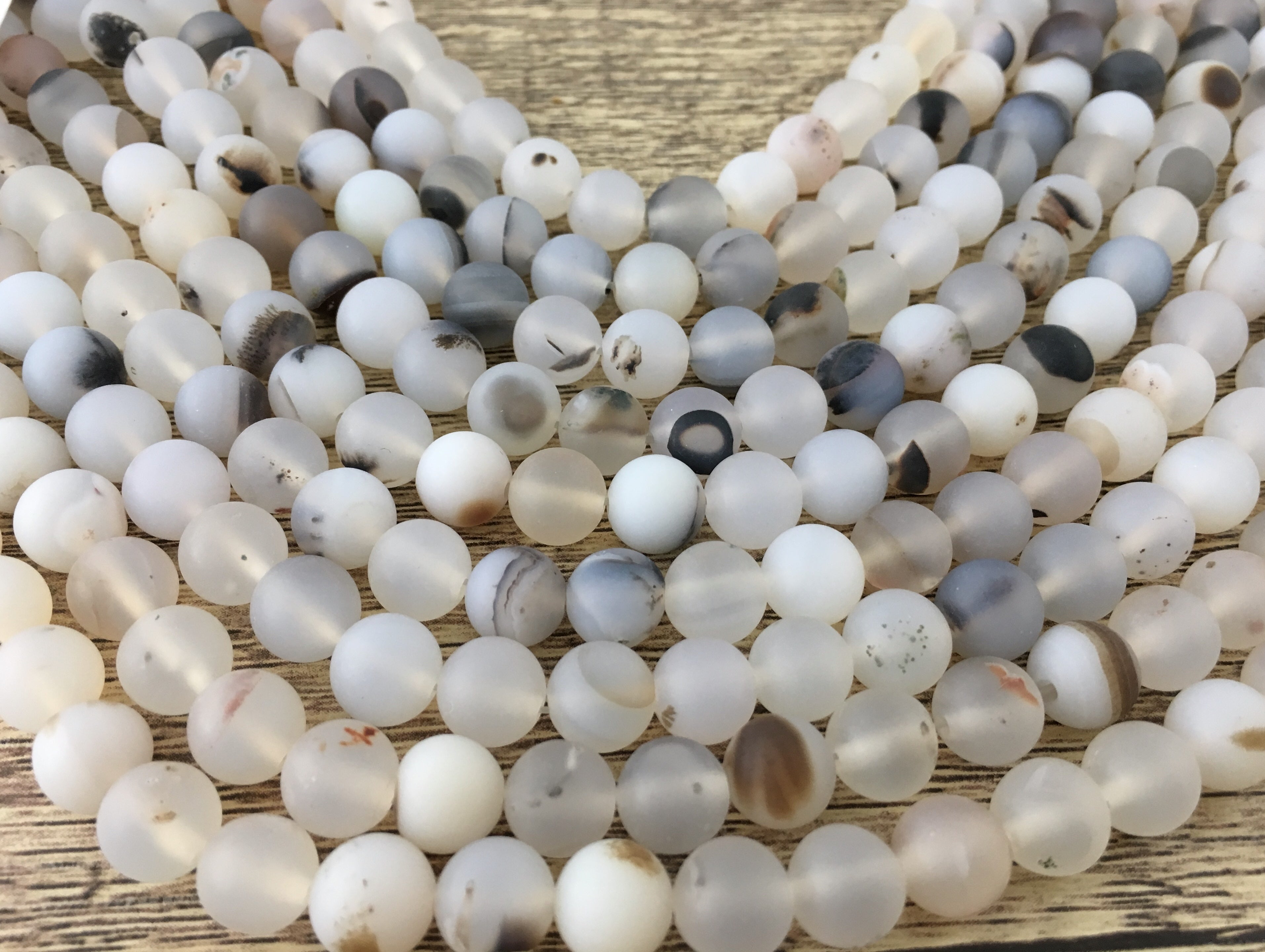 4mm White Frosted Agate Bead | Bellaire Wholesale