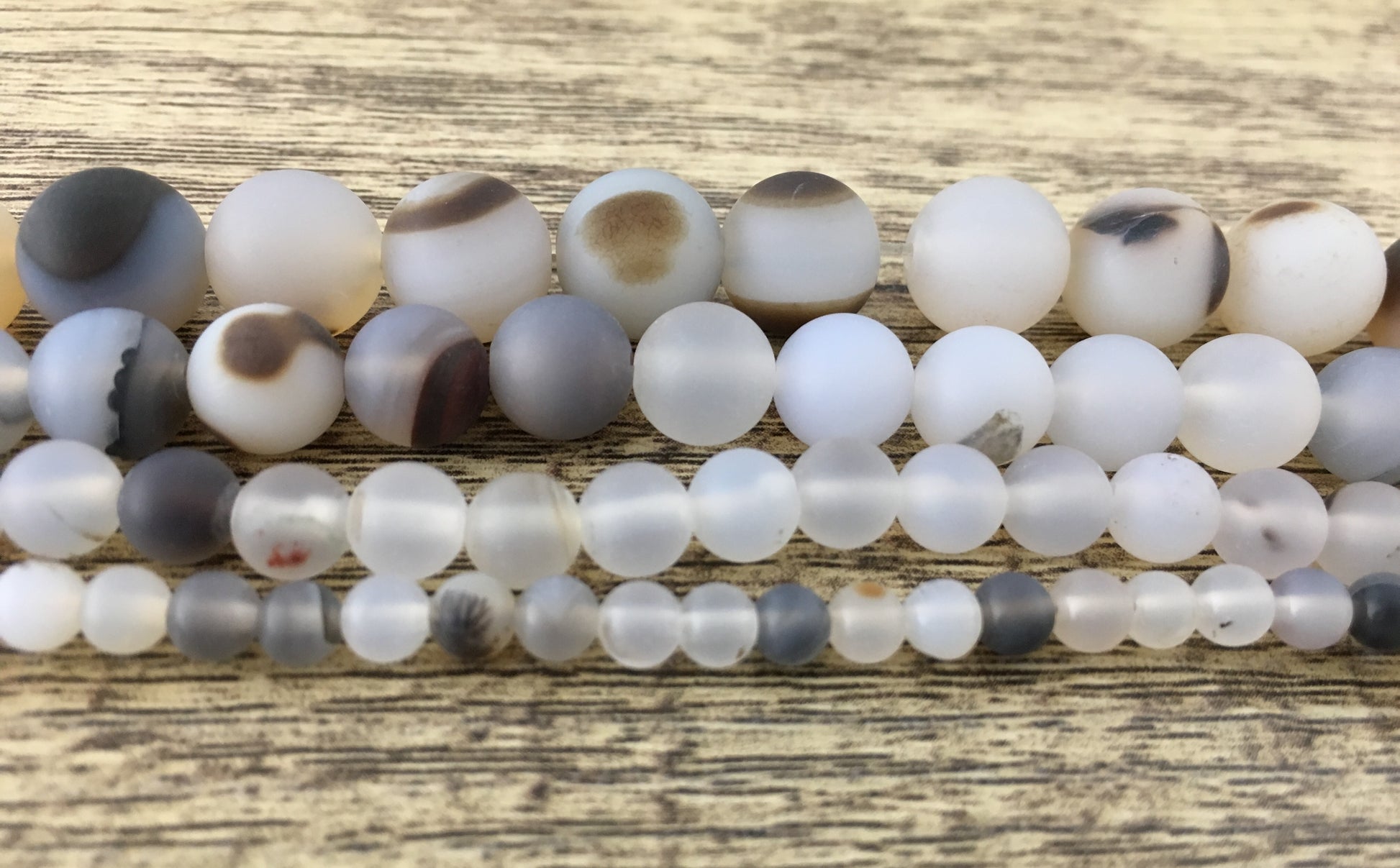 4mm White Frosted Agate Bead | Bellaire Wholesale
