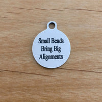 Small Bends Bring Big Alignments Round Engraved Charm | BellaireWholesale
