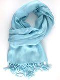 Pashmina Scarf with Fringe, Baby Blue | Bellaire Wholesale