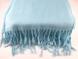 Pashmina Scarf with Fringe, Baby Blue | Bellaire Wholesale