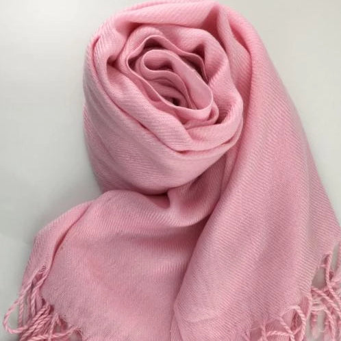 Pashmina Scarf with Fringe, Pink | Bellaire Wholesale